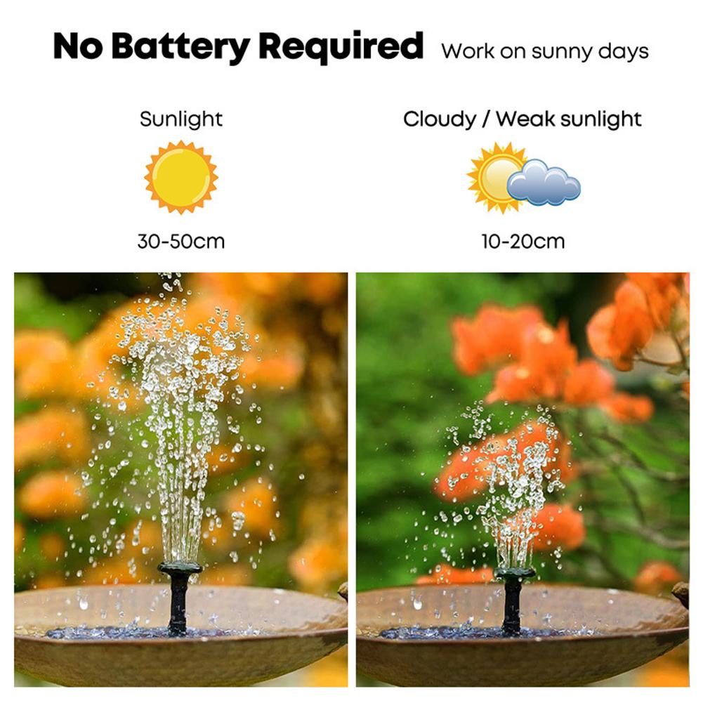 Solar Pool Pump Kit - Fuente solar para exteriores con 6