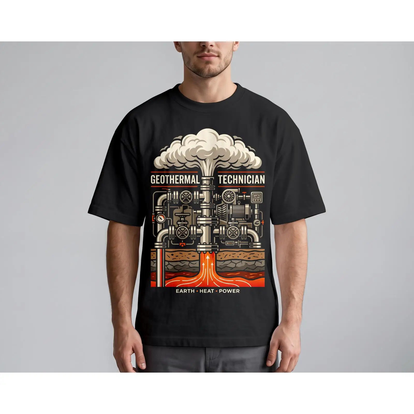 Renewable Energy Graphics - Camiseta de técnico en energía geotérmica,
