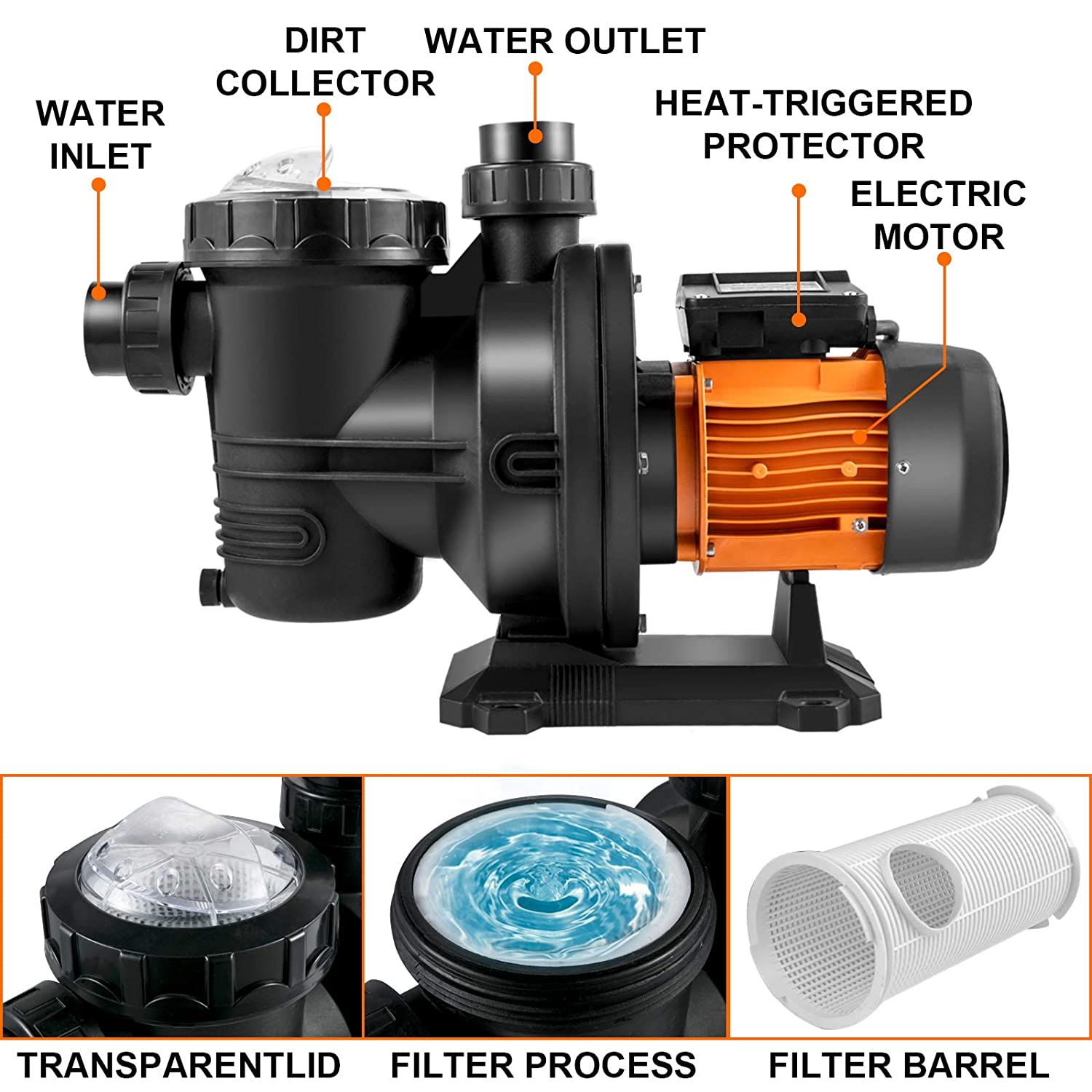 HZUSUN-bombas portátiles para  - Solar Pool Pump Kit reseña y precio