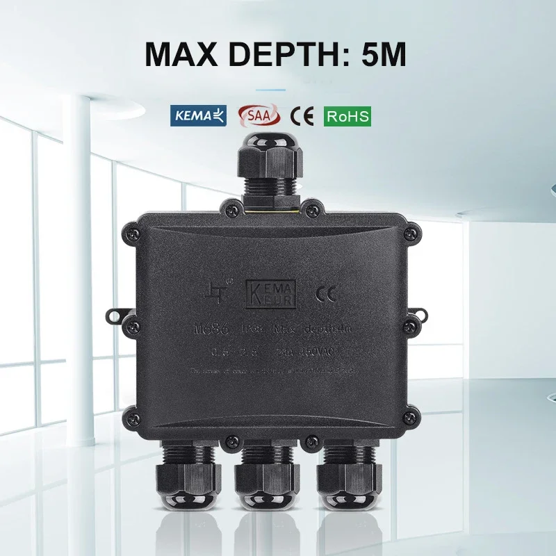 4 vías 1In3Out IP68 impermeabl - Waterproof Junction Box Solar reseña y precio